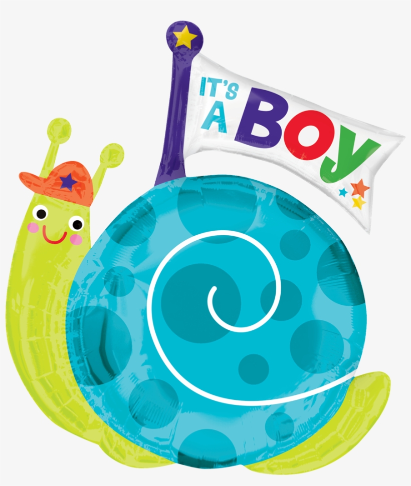 33660/02 - 29" Jumbo It's A Boy Snail Balloon - Mylar Balloons, transparent png #5261454