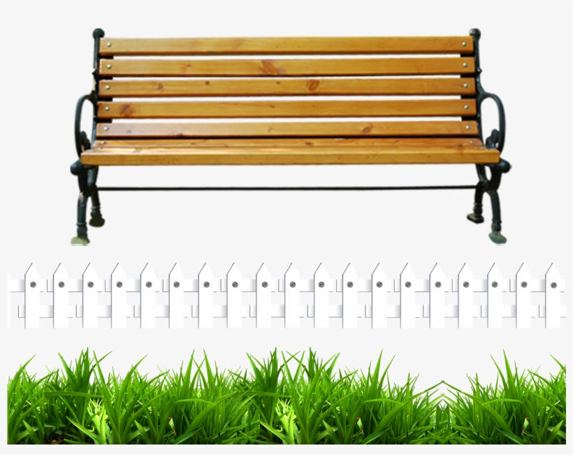 Banner Freeuse Clip Art White Fence Green Transprent - Bench Watercolor, transparent png #5263383