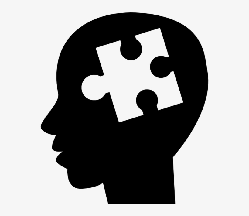 Puzzle Piece Symbol Inside Of Bald Man Head Free Vector - Puzzle Vector Icon, transparent png #5265498