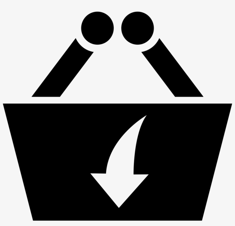 Commercial Basket With Down Arrow Symbol Comments - Icon, transparent png #5265502