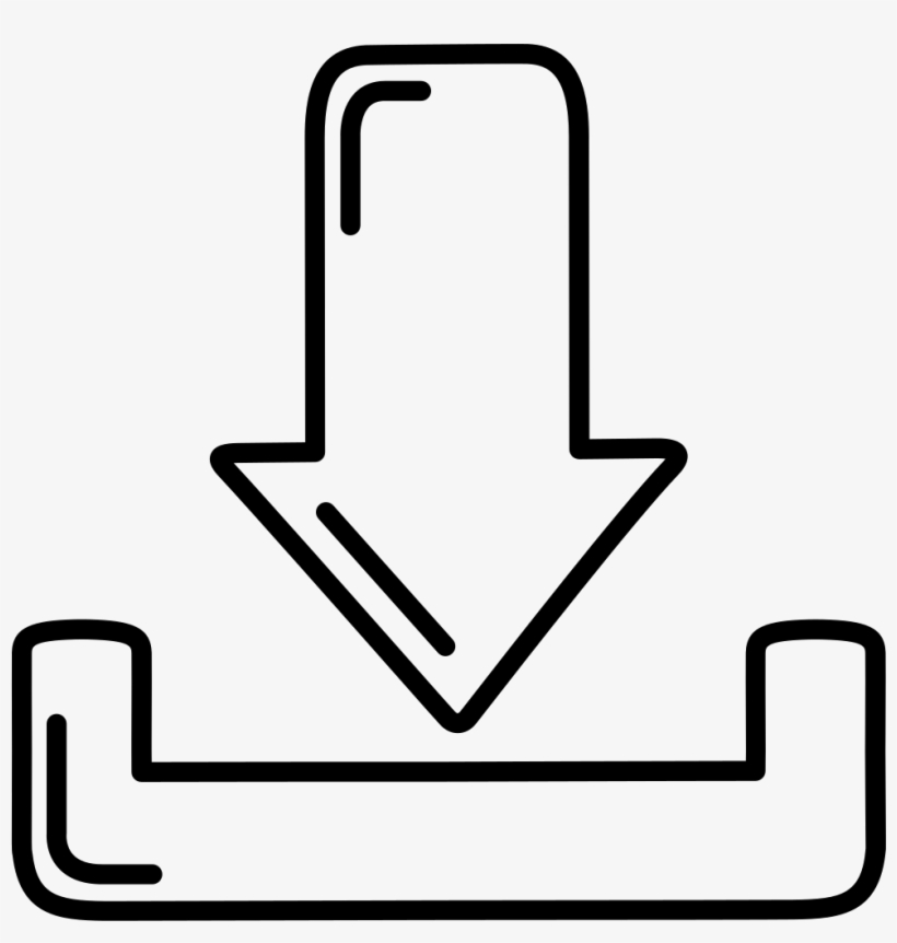 Download Down Arrow And Tray Outlines Comments - Icon, transparent png #5265770