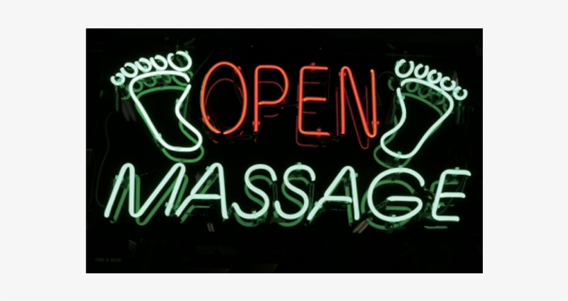 Neon Open Massage Sign - Neon Sign, transparent png #5267746