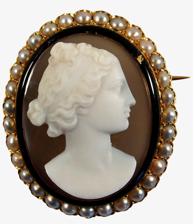 Fabulous Italian Cameo Brooch With 18k Solid Gold, - Outstanding Italian Cameo Brooch With 18k Solid Gold,, transparent png #5269752