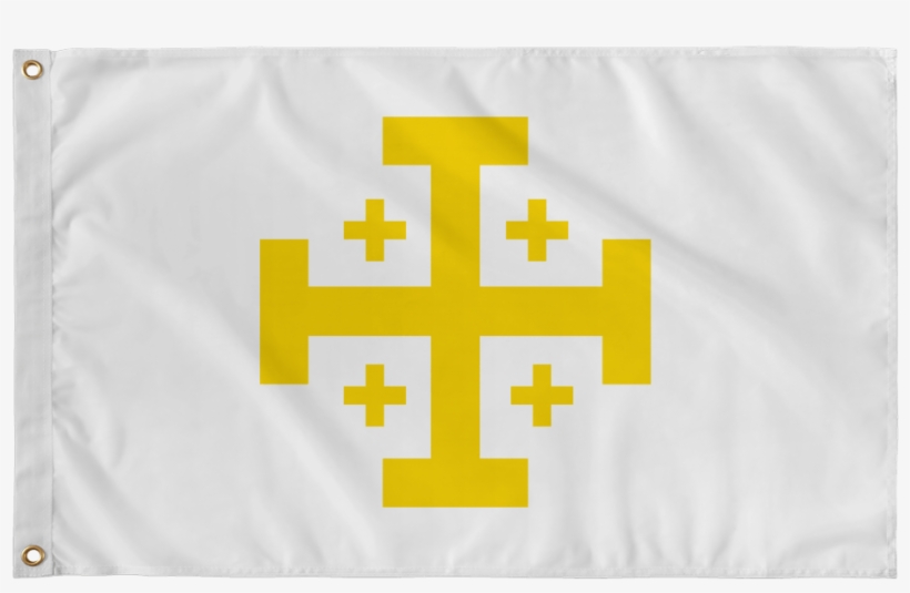 Kingdom Of Jerusalem Flag - Jerusalem Catholic Flag, transparent png #5269933