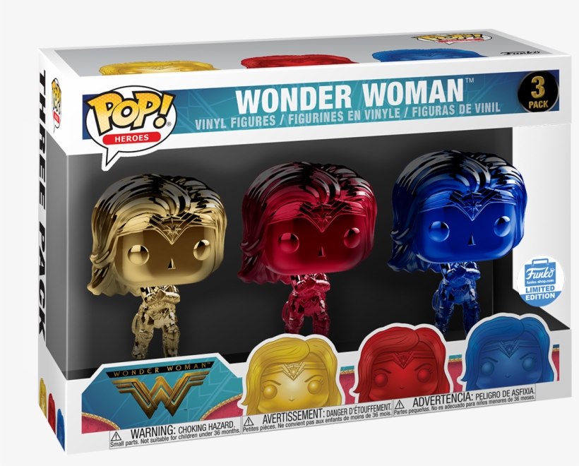Funkopopwave On Twitter - Wonder Woman Chrome 3 Pack Funko, transparent png #5270087