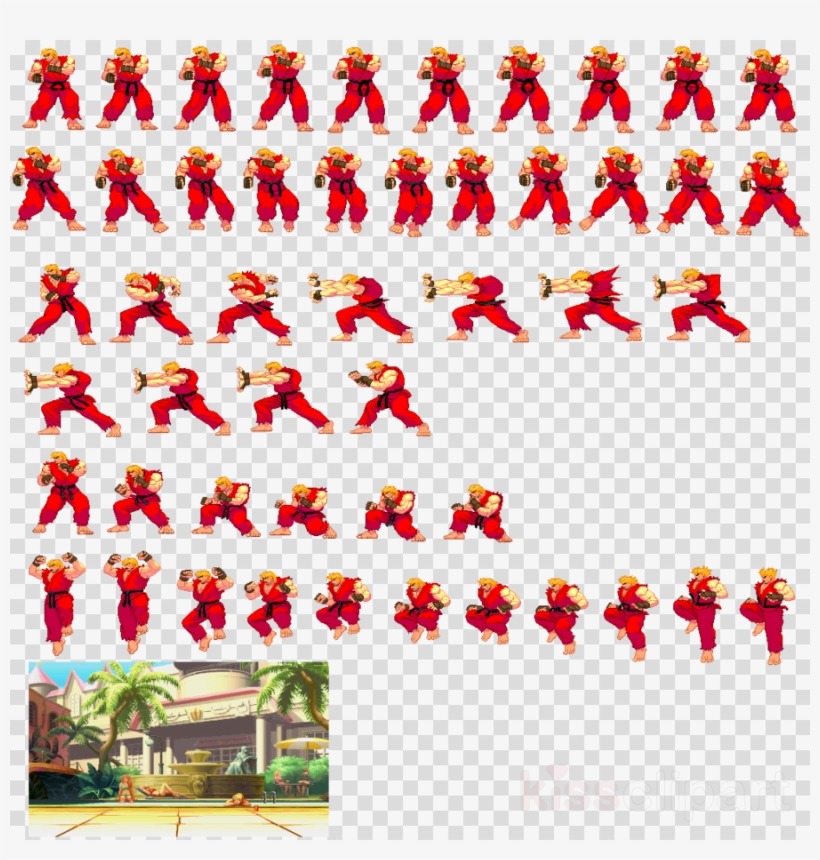 Street Fighter Ken Sprite Clipart Super Street Fighter - Python Game Engine Sprite, transparent png #5271407