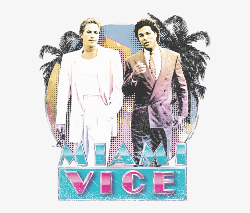 Click And Drag To Re-position The Image, If Desired - T-shirt: Miami Vice - 80's Love, 3x3in., transparent png #5272929