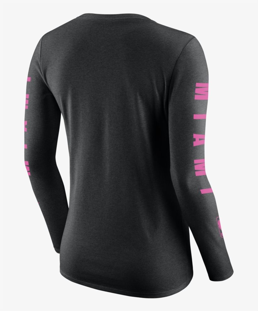 Nike Miami Heat Vice Nights Ladies Long Sleeve Tee - Long-sleeved T-shirt, transparent png #5273424