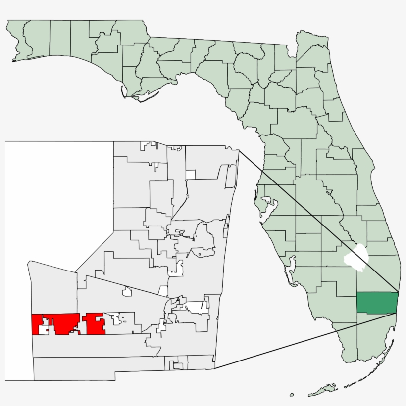 Florida Map Broward County, transparent png #5273829