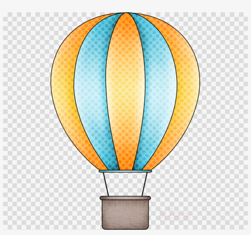 Balao De Ar Desenho Png Clipart Hot Air Balloon Clip - Orange And Blue Hot Air Balloon, transparent png #5274409