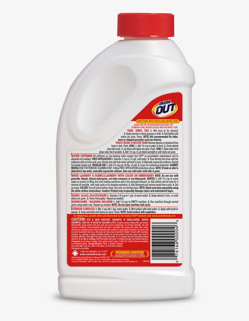 Iron Out Rust Stain Remover Package Back - Stain, transparent png #5275969