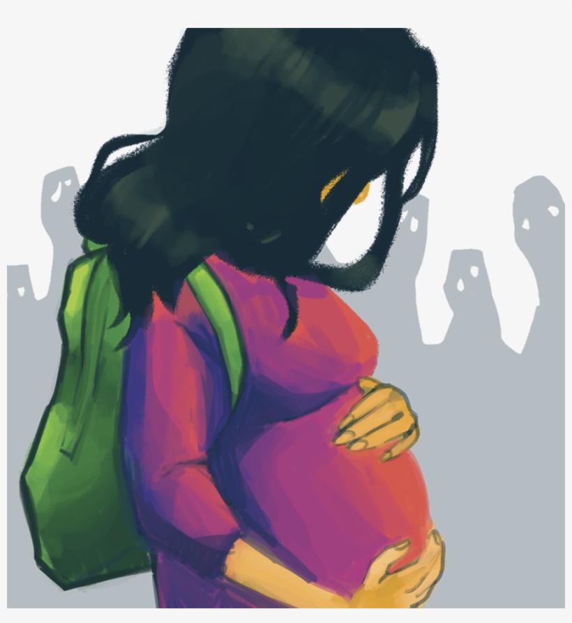 Download Pregnant Student Cartoon Clipart Teenage Pregnancy - Teenage Pregnancy Drawing, transparent png #5278423