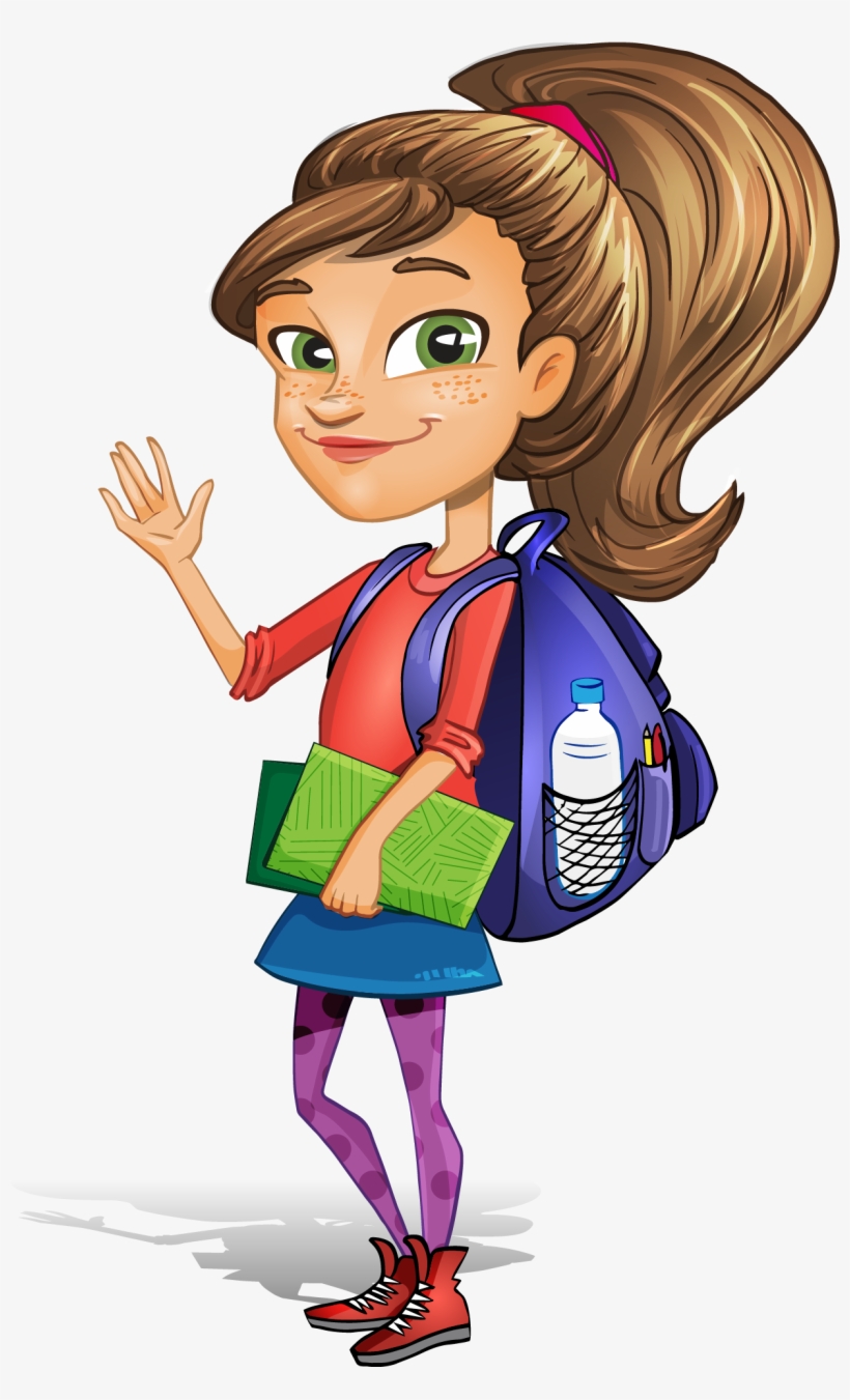 Student Cartoon Clip Art - Female Student Cartoon, transparent png #5278573