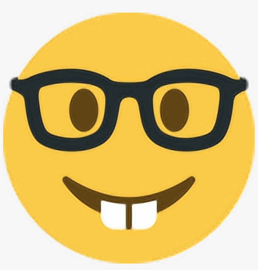 Smart Nerd Geek Dork Teeth Glasses Spectacles Emoji - Nerd Emoji Twitter, transparent png #5278890