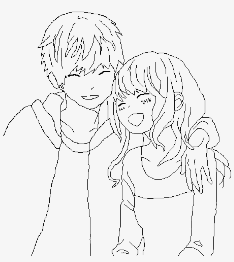 Anime Couple Base - Anime Couple Drawing Base, transparent png #5279709