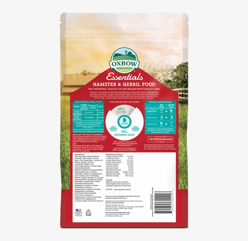 Our - Oxbow Animal Health Hamster And Gerbil Food 1 Lb, transparent png #5281168