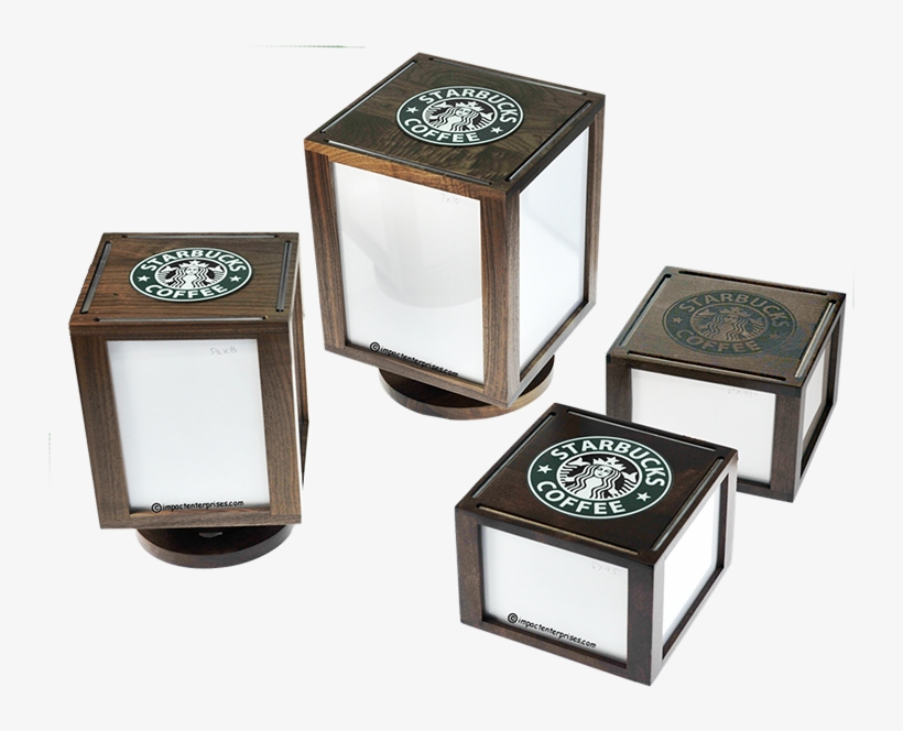 Wood Table-top Swivel Display Stands, Starbucks, Unique - Table Top Displays, transparent png #5282136