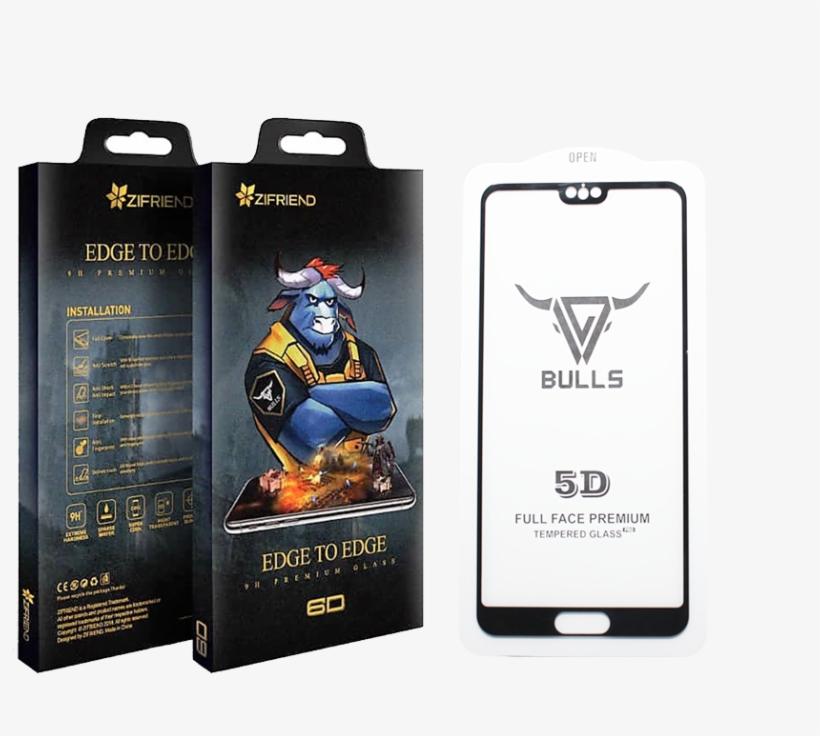 Fivx Zifriend 6d Premium Tempered Glass For Huawei - Cartoon, transparent png #5284029