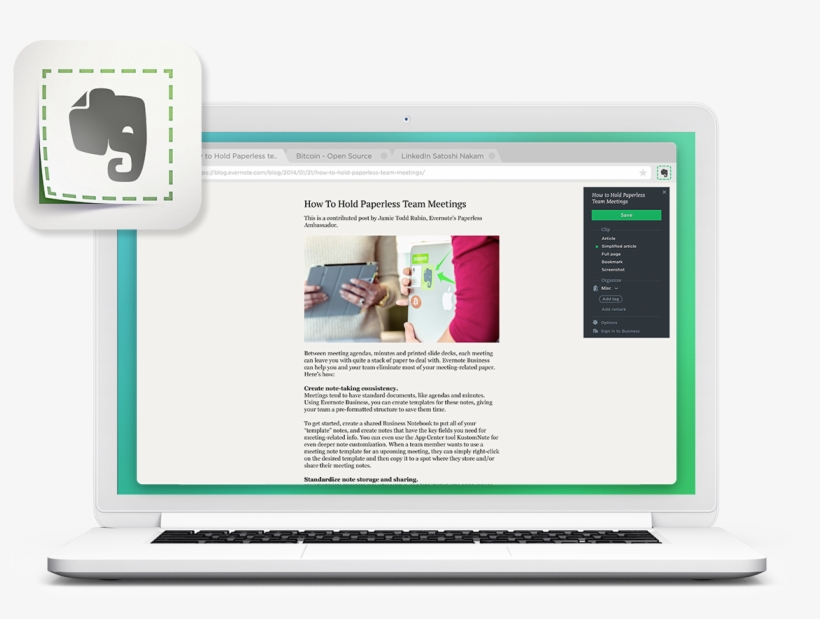 Add The Web Clipper - Evernote Icon, transparent png #5284290