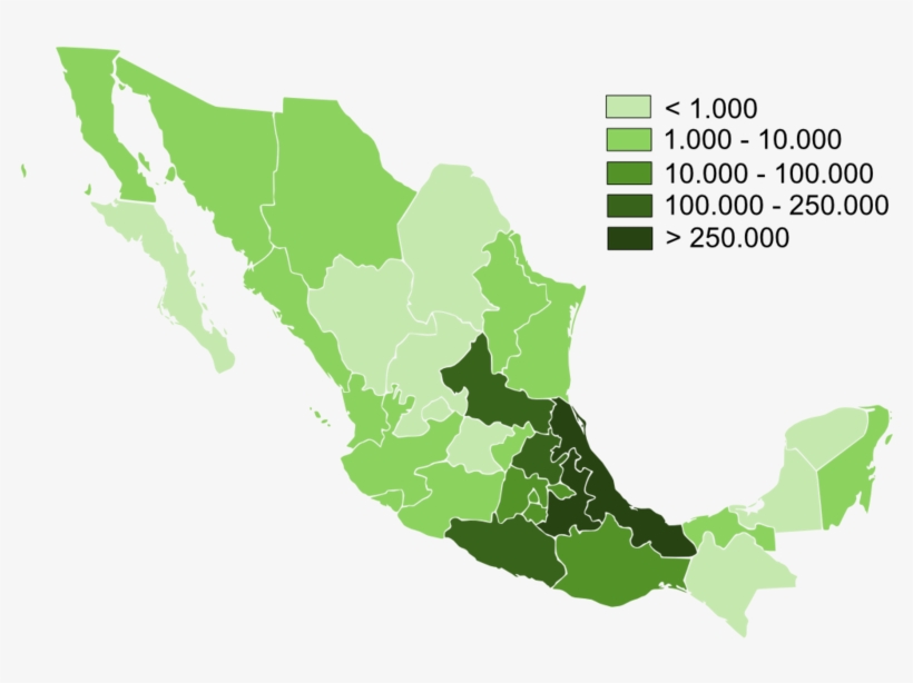 Nahuatl In Mexico - Nahuatl Map, transparent png #5284714