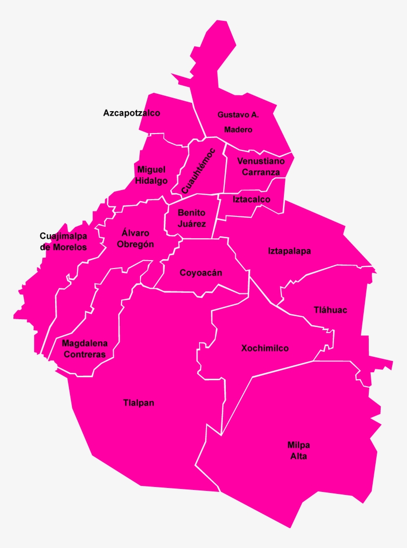 Delegaciones De La Ciudad De México - Mapa Politico De Mexico Df, transparent png #5284768