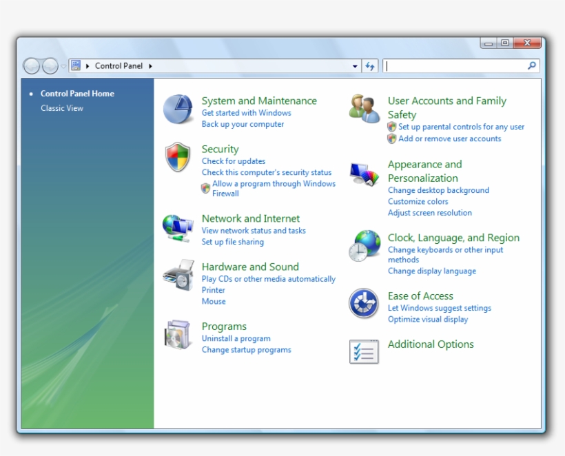 Control Panel Vista - Network And Internet Windows Vista, transparent png #5287435