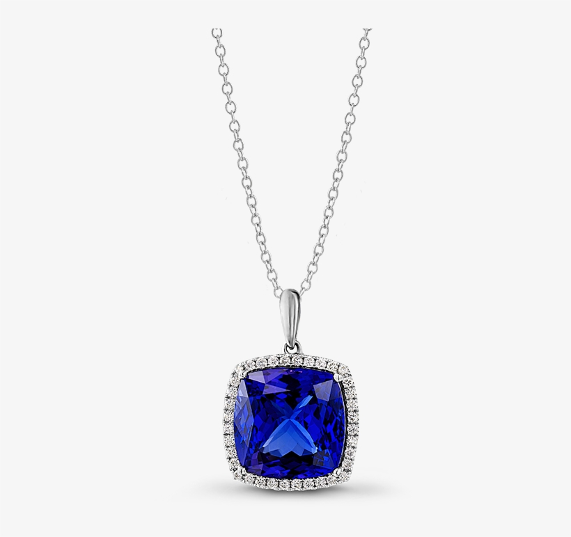 Tanzanite Cushion Pendant - Diamond, transparent png #5288771