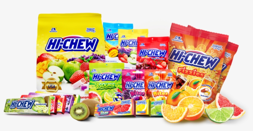 Various Bags And Packages Of Hi-chew Products - Fizzy And Sour Hi Chew, transparent png #5290144