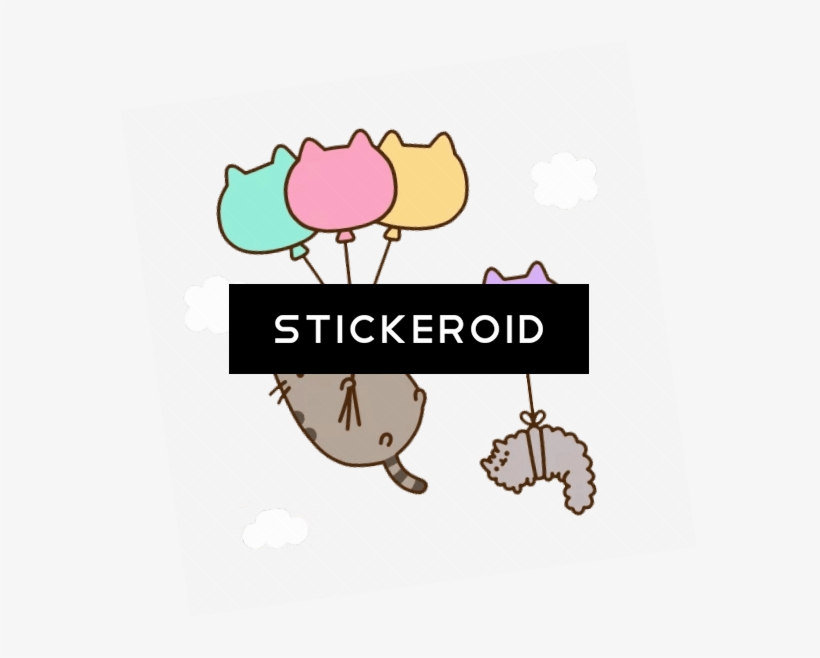Стикер Pusheen - Happy Birthday Pusheen The Cat With Balloons, transparent png #5292380