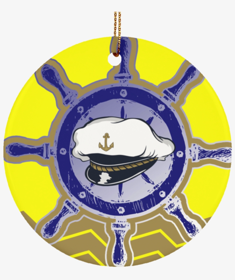 Us Navy Inspired Custom Ceramic Anchor Circle Ornaments - Ceramic, transparent png #5294229