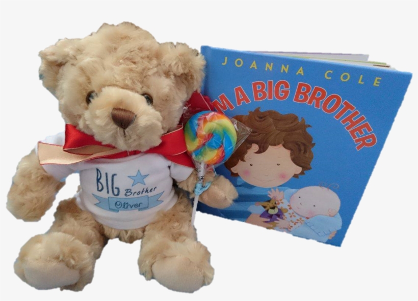 Personalised Bear, Lollipop And "i'm A Big Brother" - Am A Big Brother Doll And Book Bundle, transparent png #5294625