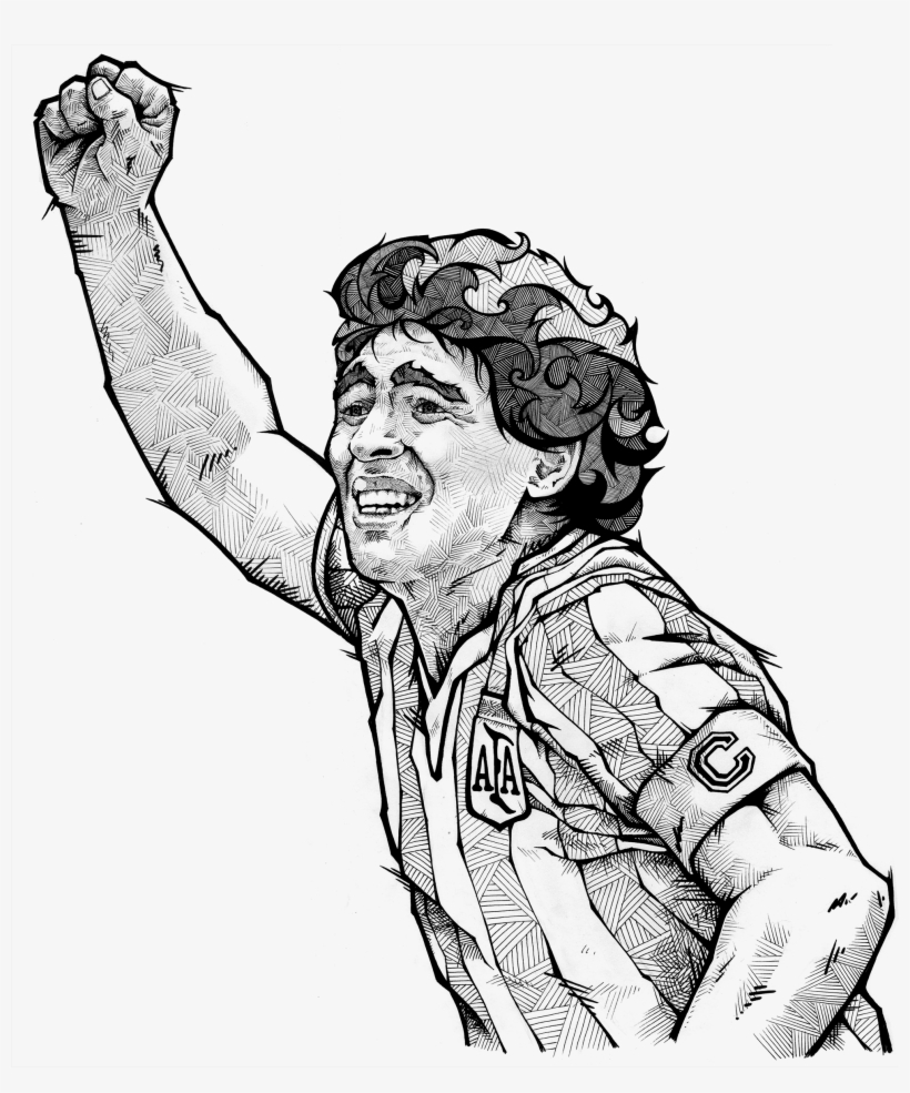 Maradona Drawing Png, transparent png #5297029