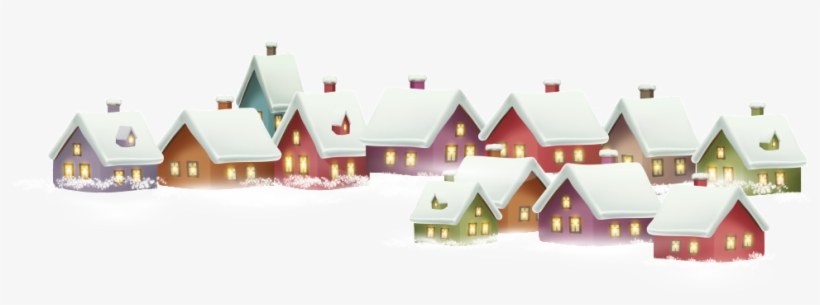 Hand Drawn Cartoon Winter Village Png - Wall Decoration Winter Wonderland, transparent png #5297484