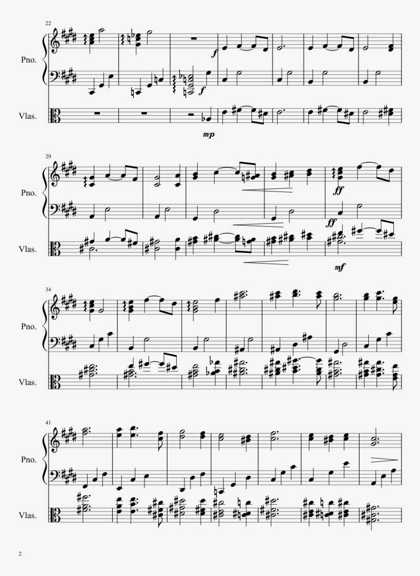 Kizuna Sheet Music Composed By Kenji Kawai 2 Of 3 Pages - Kishi Ou No Hokori Violin Sheet Music, transparent png #5298939