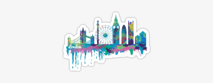 Watercolor Painting Style Of The London Skyline - London, transparent png #530419