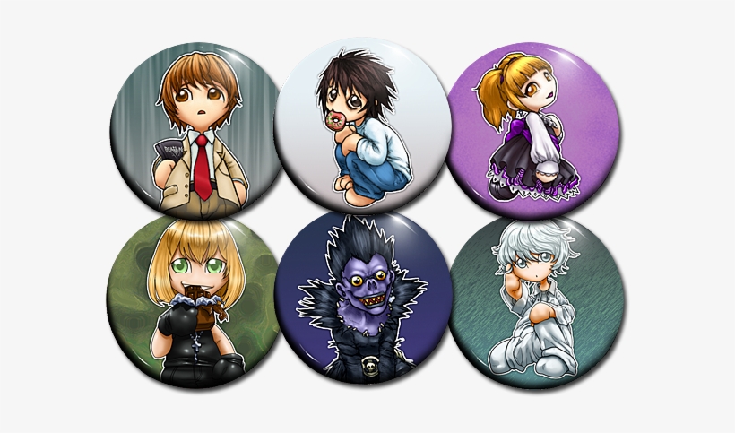 Death Note Button Set Larger Image - Death Note Buttons Pin, transparent png #531509