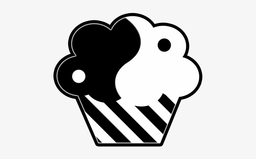 Cupcake Black And White Cupcake Clipart Black And White - Yin Yang Cupcake, transparent png #532173