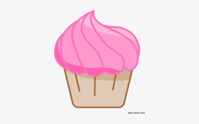 Vanilla Cupcake Clipart Transparent Background - Pink Strawberry Cupcake, transparent png #532228