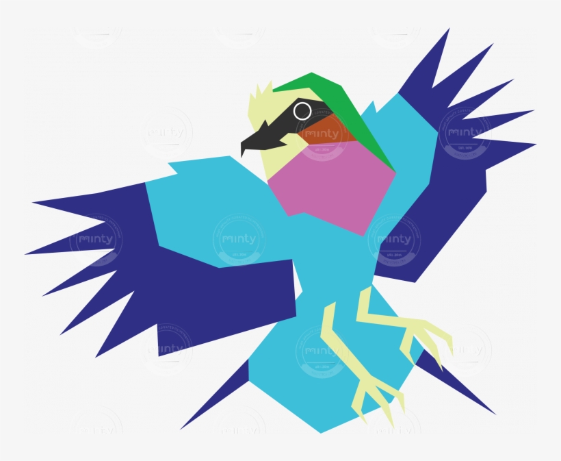 Lilac Breasted Roller Bird Vector Artwork - Vector Graphics, transparent png #532247