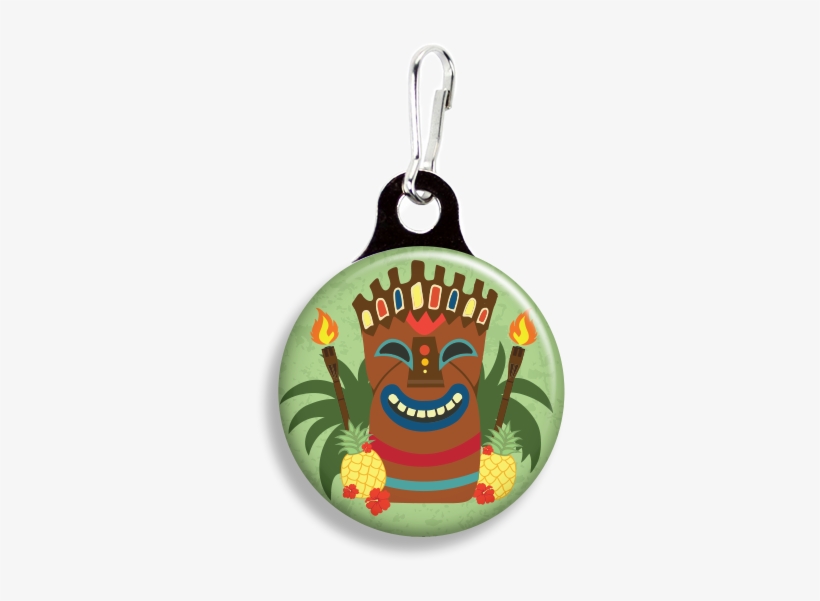 Tiki Statue - Zoogee Pzp1ds-b - Zipper Pulls 3/4" Metal Back, transparent png #532531