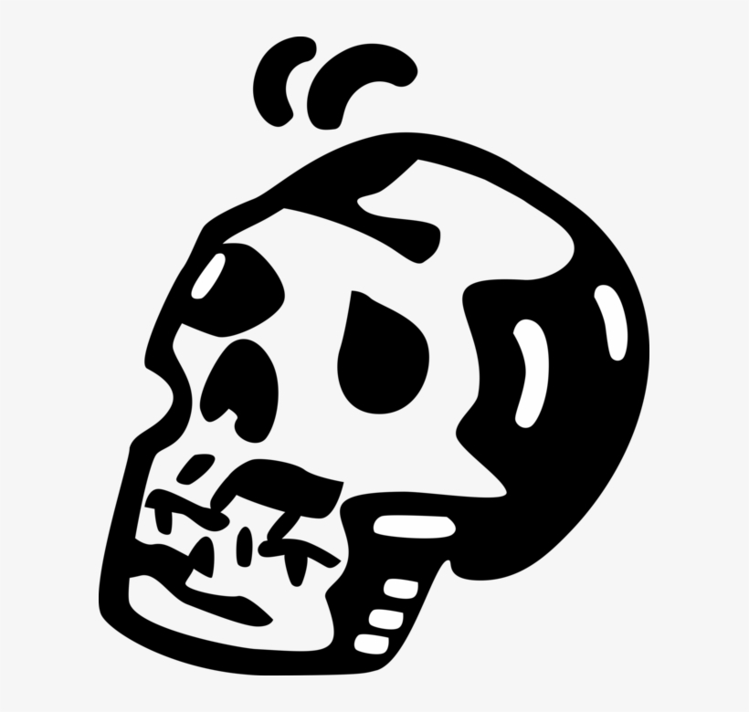 Vector Illustration Of Human Skull Head, transparent png #532552