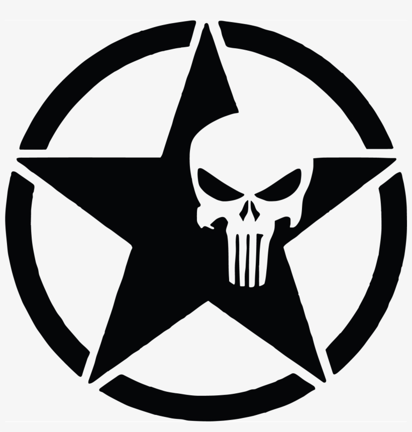 Appealing Punisher Skull Vector Photographs - Distressed Star, transparent png #532734