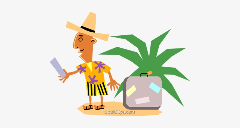 Funky Picasso Man On Vacation Royalty Free Vector Clip - Vacation Clipart Transparent, transparent png #533815