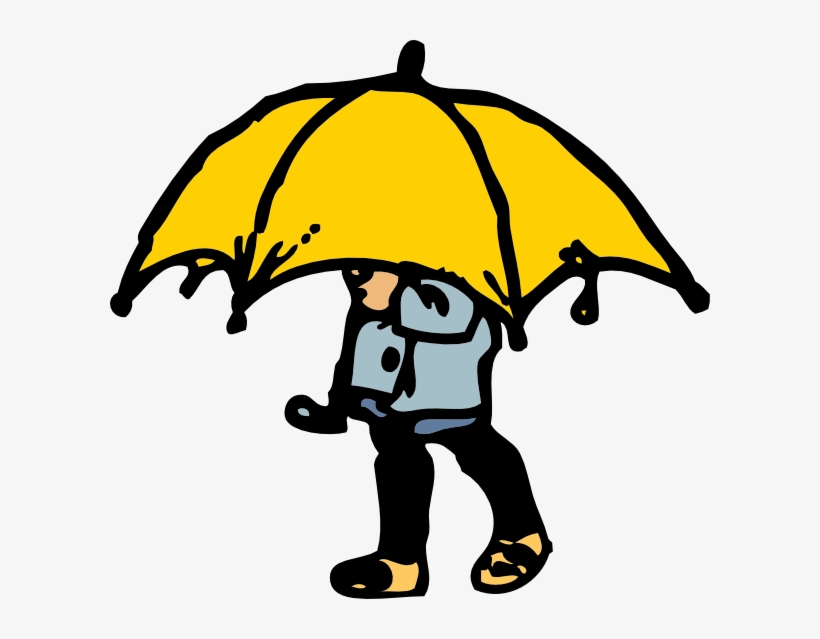 Small - Clipart Boy With Umbrella, transparent png #534095