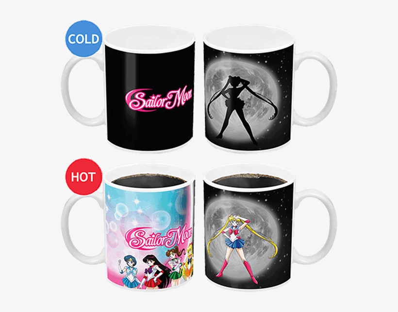 Sailor Moon Logo & Characters Heat Change Mug - Sailor Moon Sailor Moon, transparent png #535875