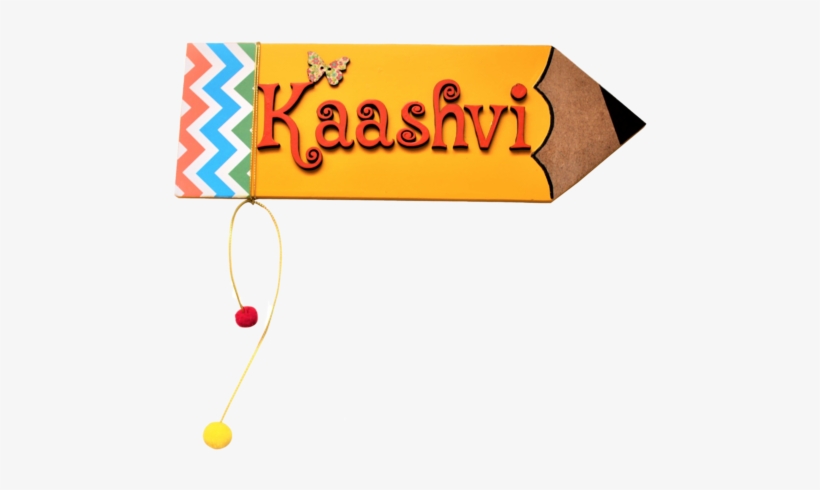 Pencil Shape Nameplate - Kids Name Plate, transparent png #536264