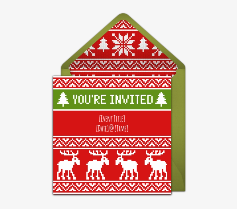 Free Christmas Party Invitation With A Holiday Sweater - Triangle, transparent png #536751