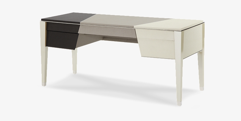 Mic, Pearl Caviar With Black And Grey Office Desk - Aico Beverly Blvd Desk By Michael Amini, transparent png #537309