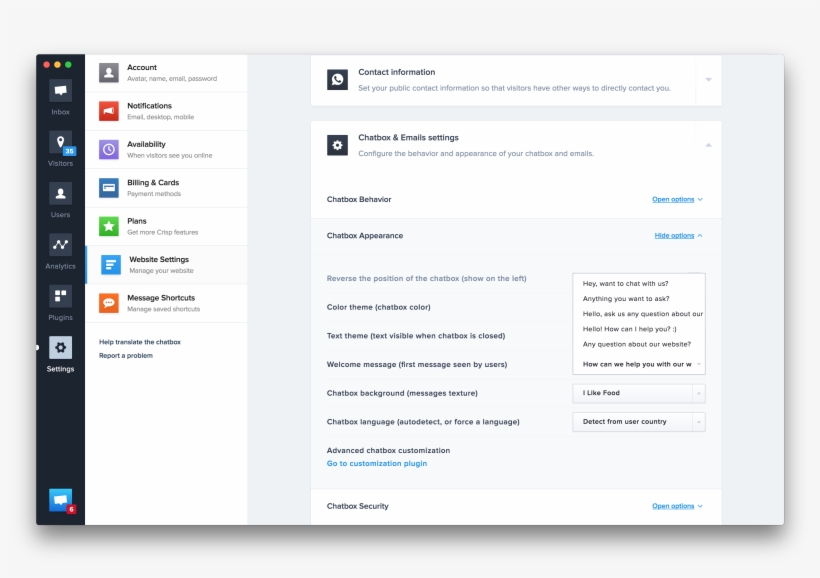You Can Change The Chatbox Welcome Message In Your - Slack Workspaces Sidebar Web, transparent png #537518