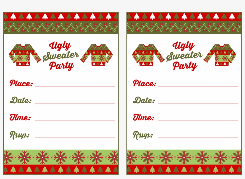 Free Printable Ugly Christmas Sweater Party Invitations - Ugly Christmas Sweater Contest Voting Ballot, transparent png #537579